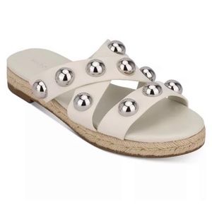 Marc Fisher Prisca Ball Studded  Espadrilles Sandals Size 9.5